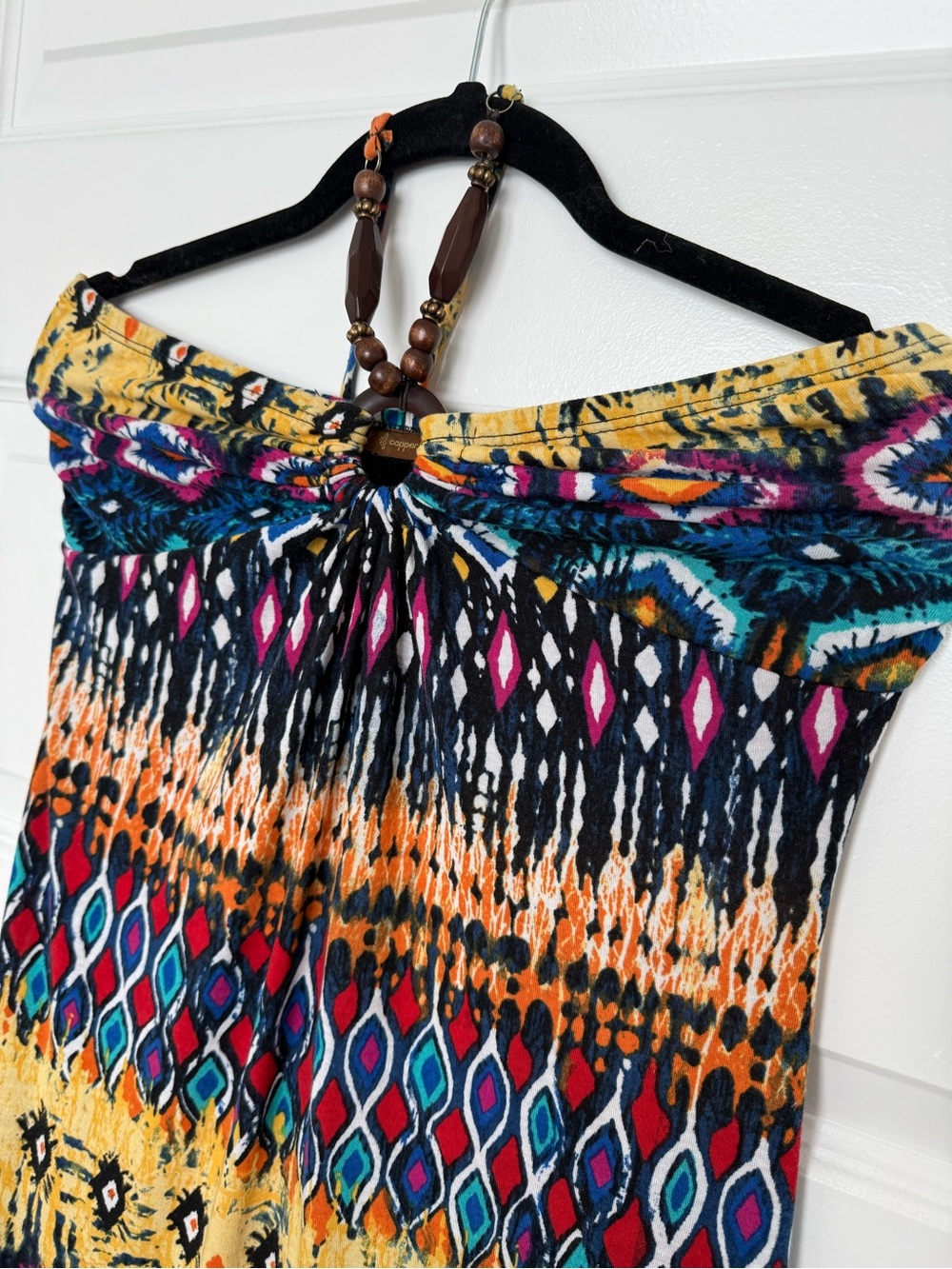 Copper Key Tie Dye Aztec colors Maxi Dress - Picture 2 of 3